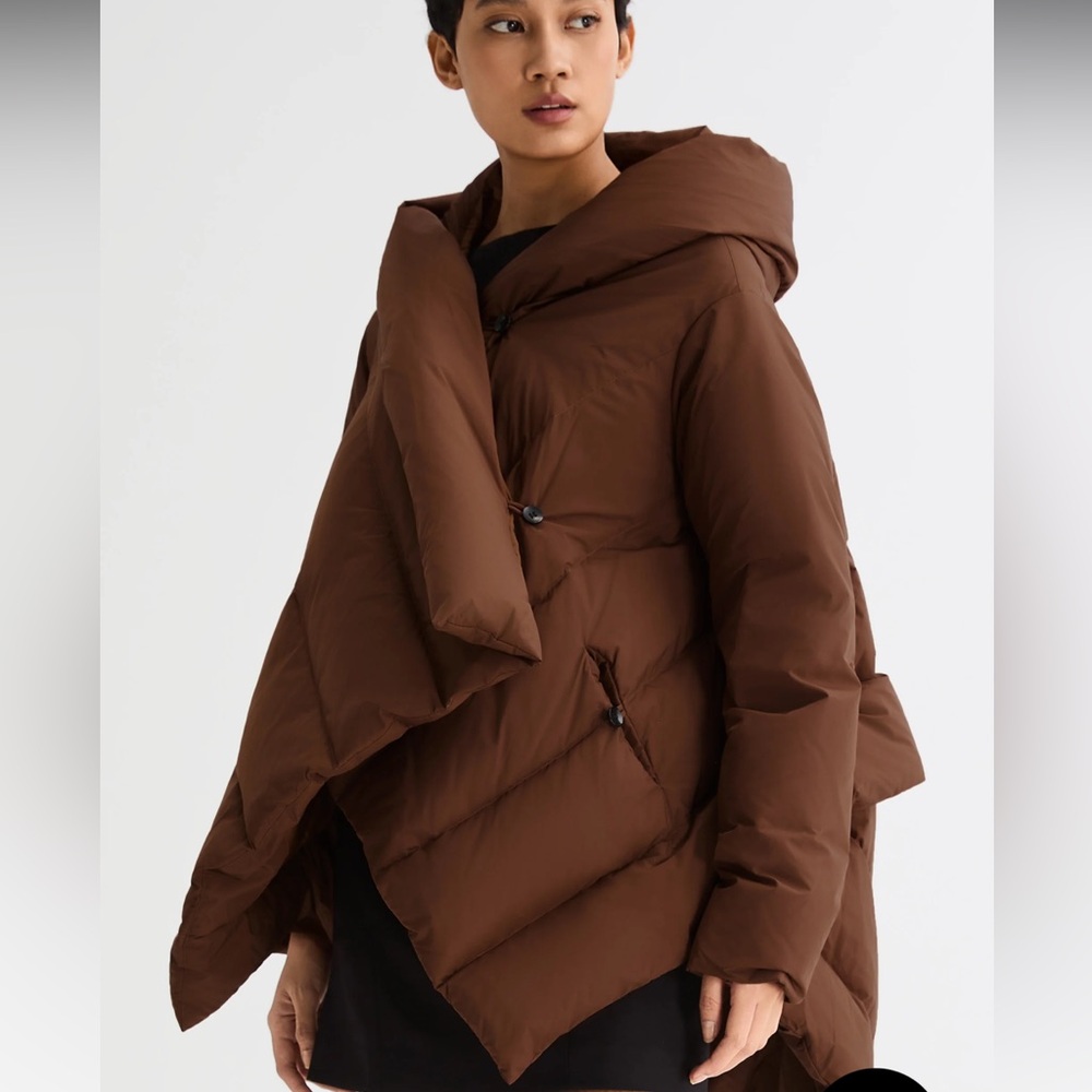 Brown Hooded Puffer Jacket